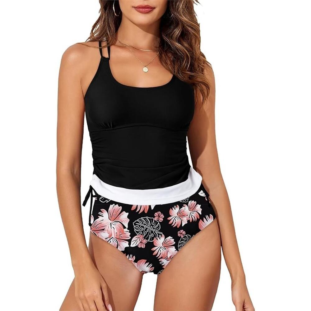 Aleumdr Women Tankini Swimsuits Athletic Two Piece Tummy Control Bathing Suit XX